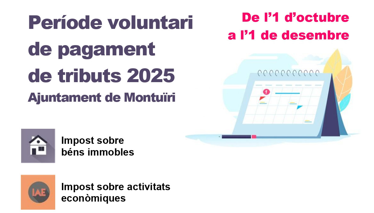 Període voluntari de pagament de tributs 2025