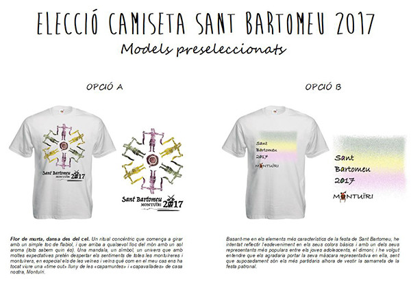 Concurs per a la creació de la imatge de la camiseta Sant Bartomeu 2017