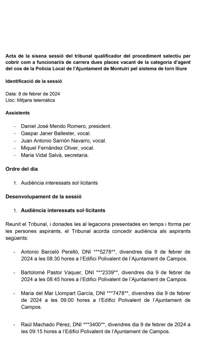 Sisena sessió