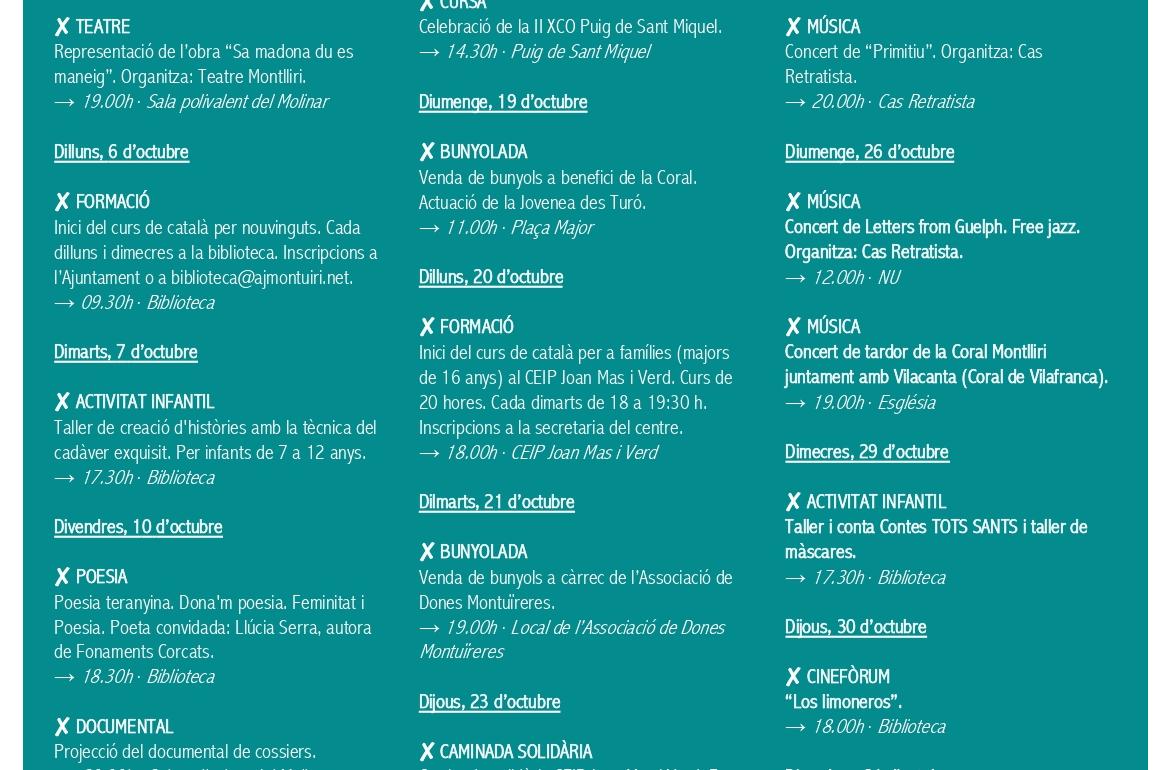 OCTUBRE montuïri